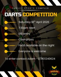 April 2026 - Darts Competition poster